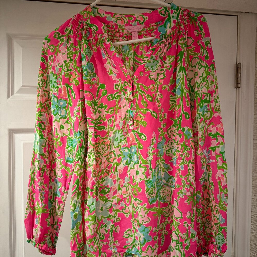 Lily Pulitzer Elsa Silk Blouse -Size Small